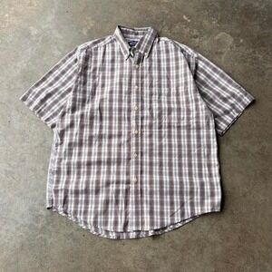 90s plaid short sleeve button down